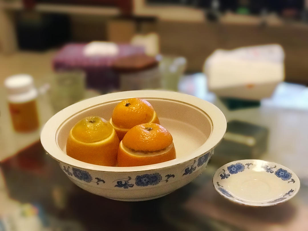 盐蒸橙子，治疗咳嗽，（详细步骤图）
