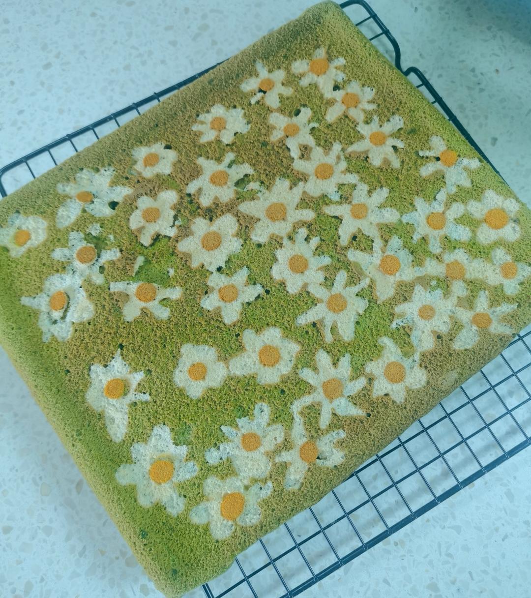 小清新雏菊蛋糕卷
