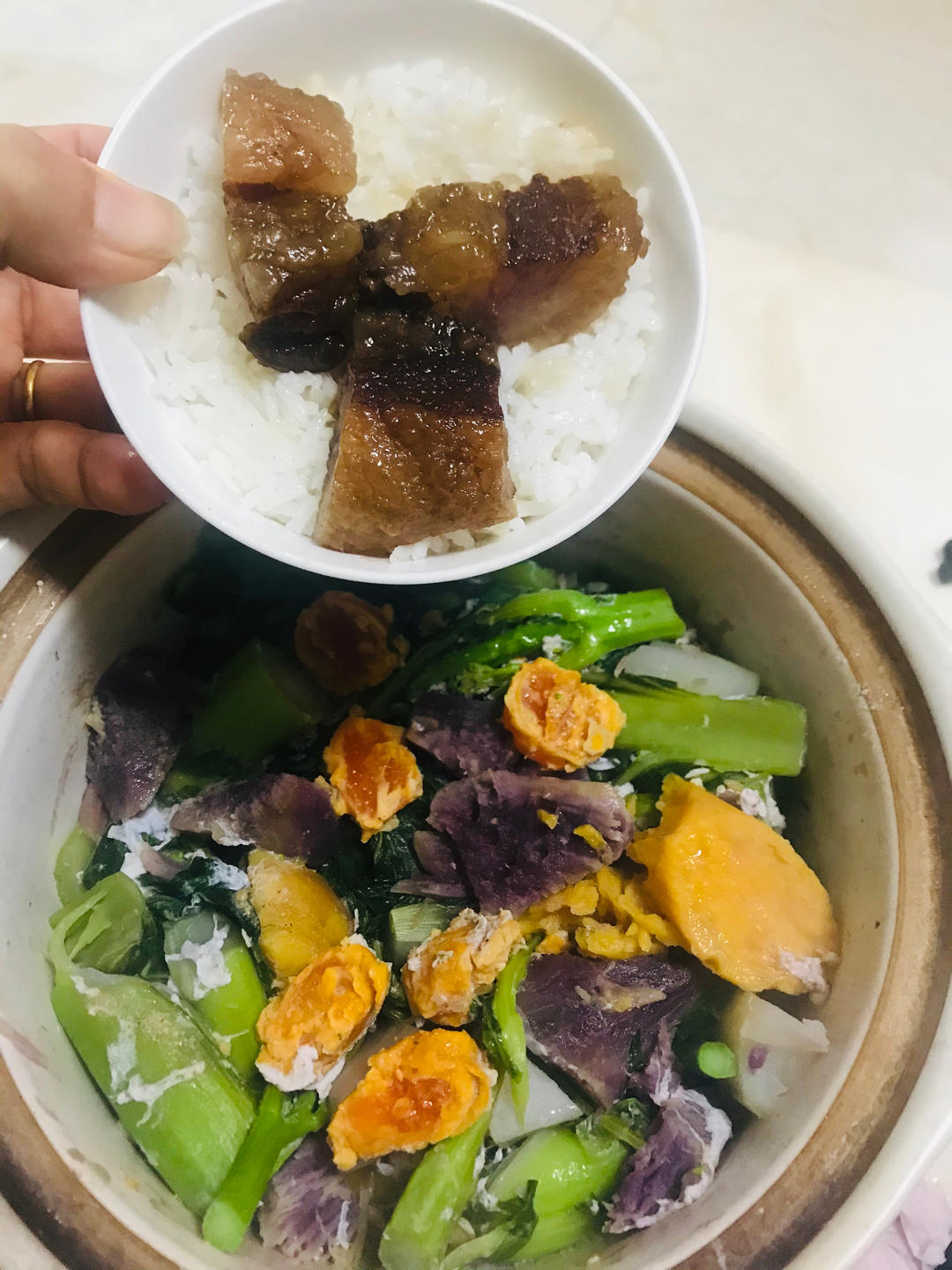 咸骨芥菜煲