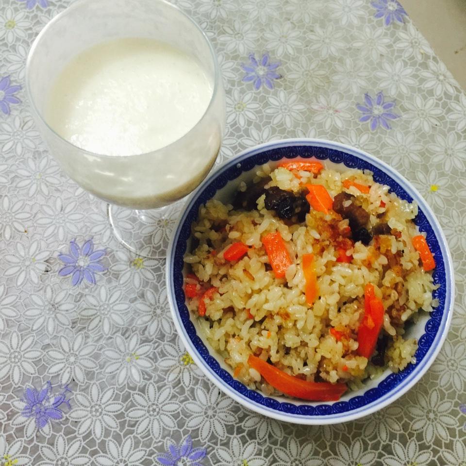 超简单的羊肉抓饭配榴莲奶塔