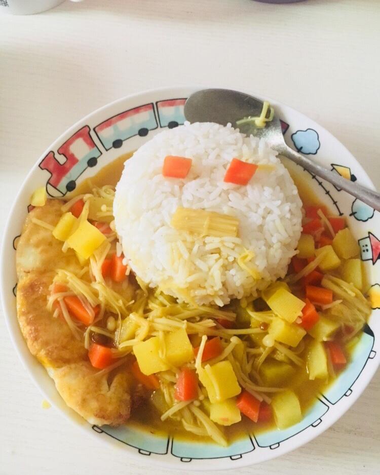 菌菇鸡腿咖喱饭