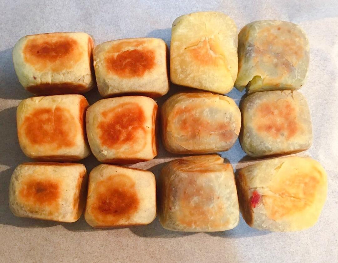 网红爆浆香芋紫薯仙豆糕，只需一口平底锅