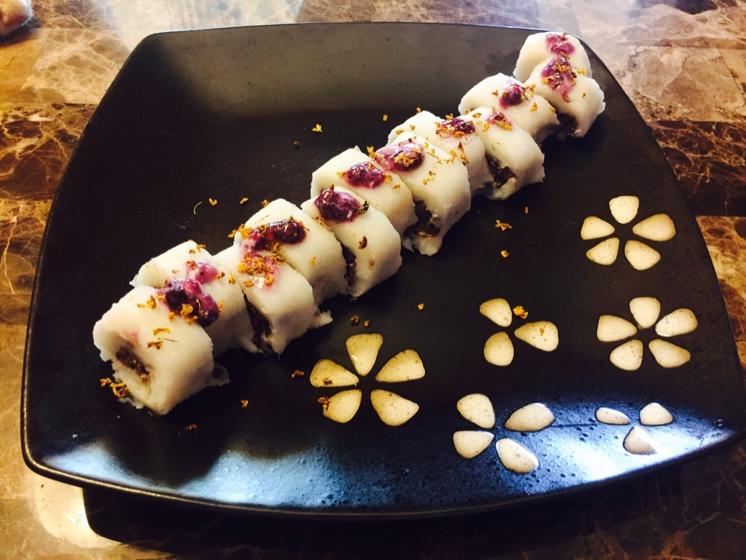 桂花山药红豆糕