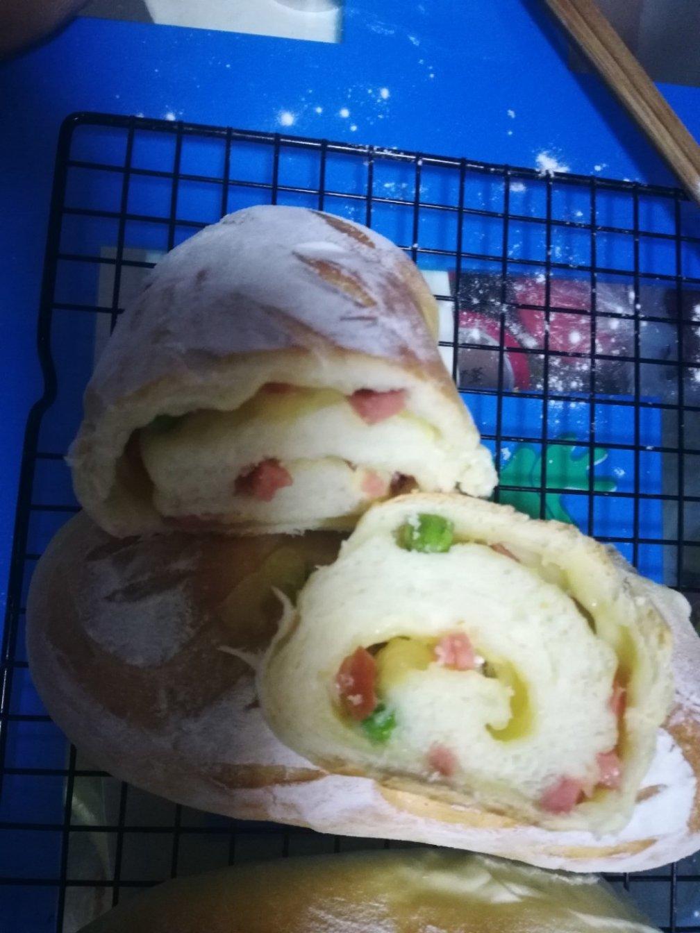 香肠（培根）芝士面包-老面版