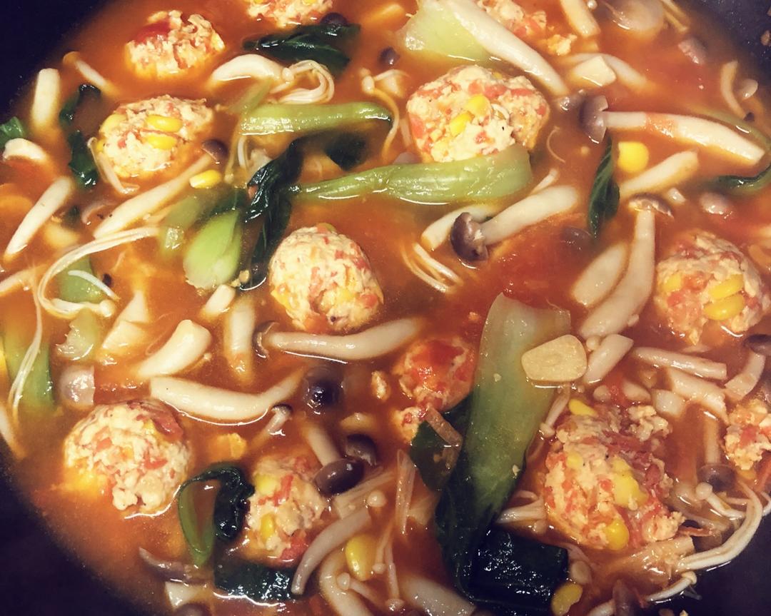番茄鸡肉丸子汤的做法