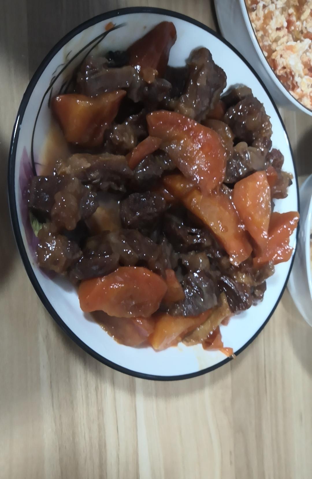 超简单压力锅版萝卜焖牛腩
