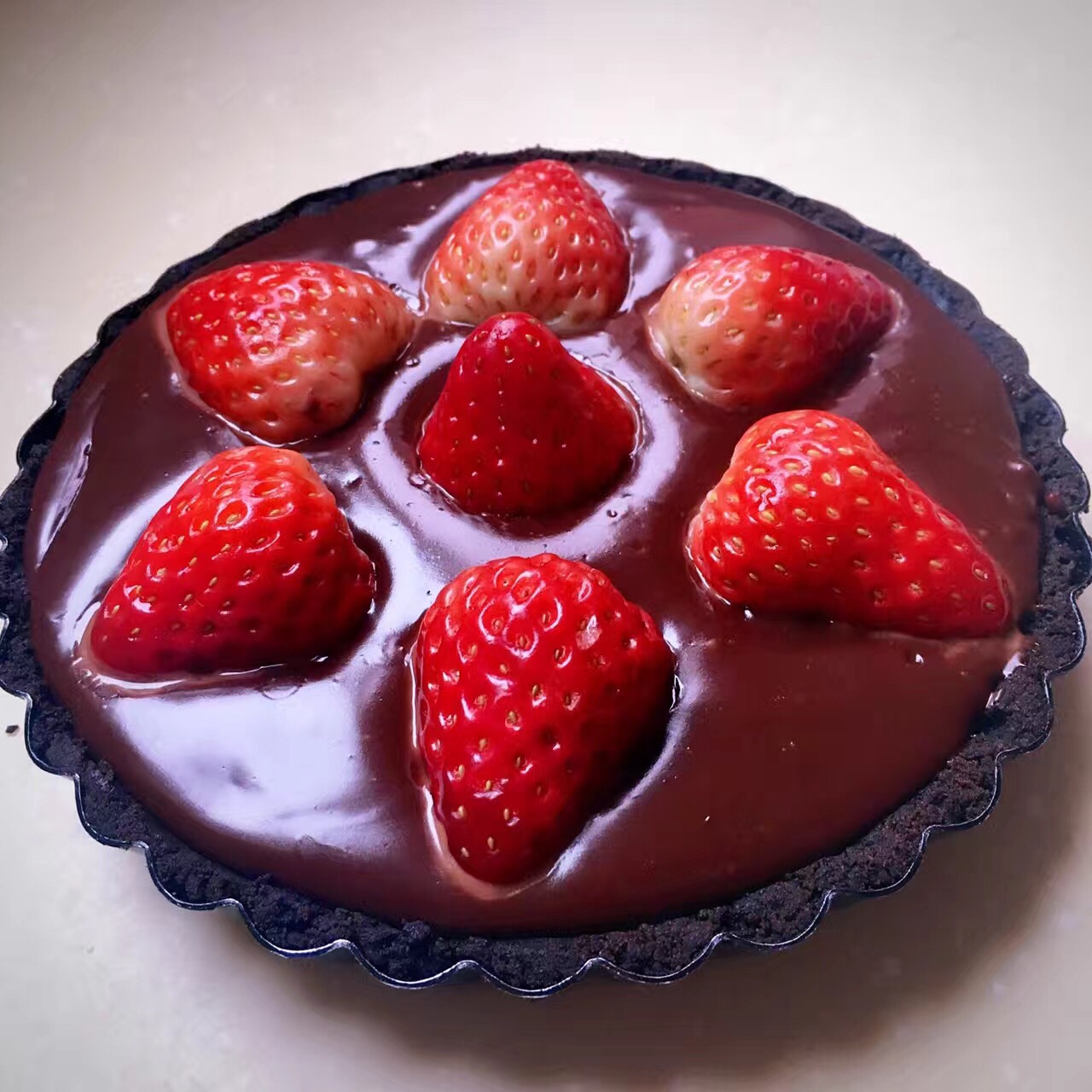 草莓奥利奥巧克力塔~免烤