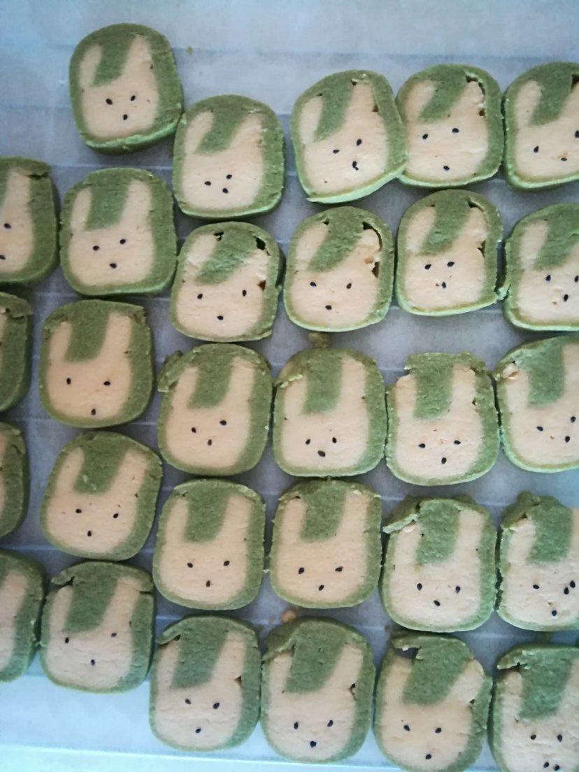 抹茶兔兔曲奇（比熊猫简单！超详细实物图+超良心手绘图）