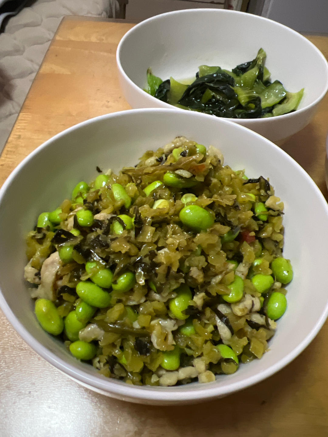 雪菜毛豆肉丝