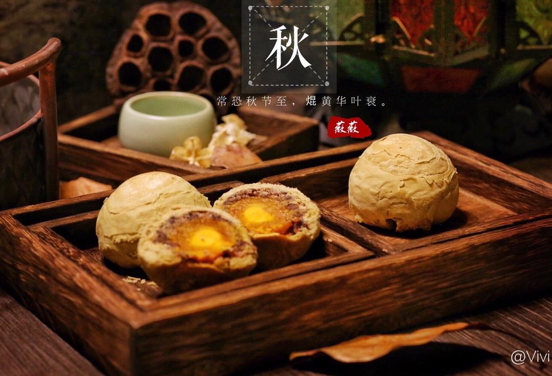 蛋黄酥~紫薯、抹茶、原味~花好月圆，中秋快乐~内附一次做六色蛋黄酥方法~