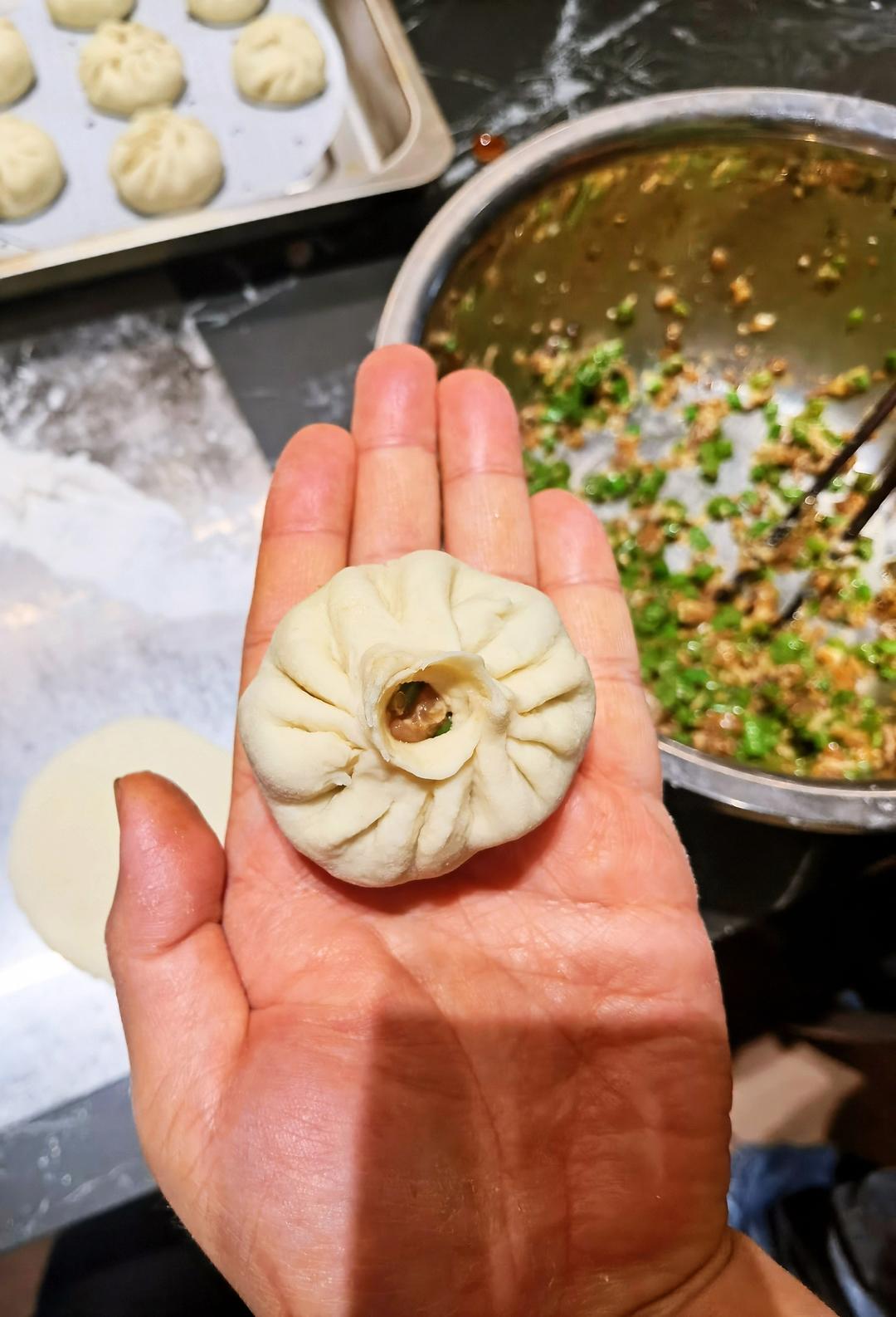 鲜肉豇豆包子