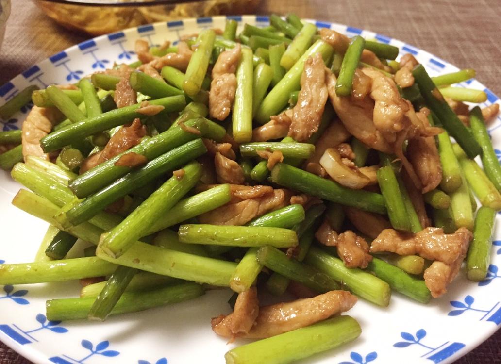 蒜苔炒鸡脯肉（少盐低脂）