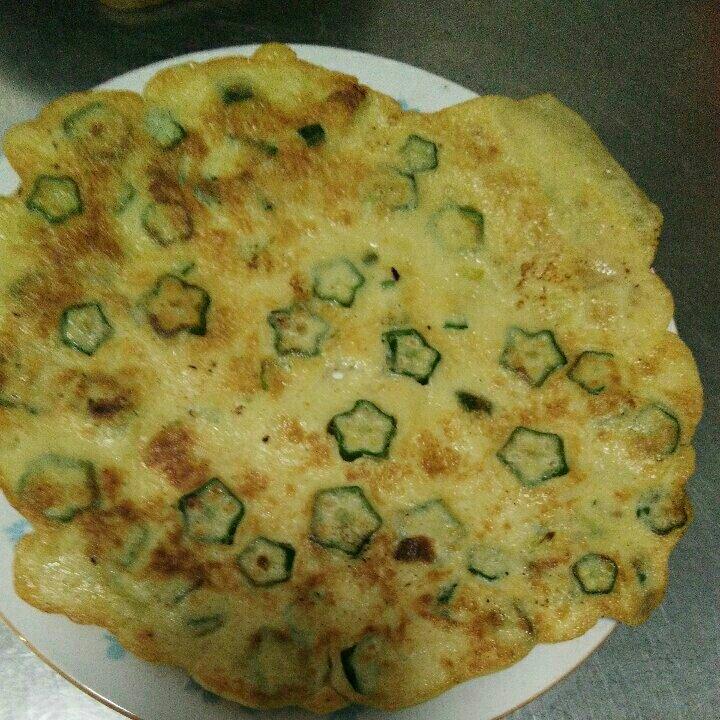 秋葵鸡蛋饼