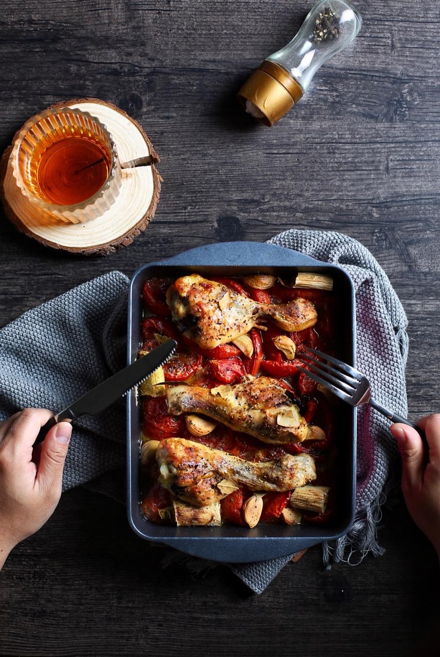 香蒜蕃茄烤鸡腿