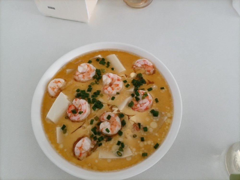 虾仁豆腐蒸水蛋