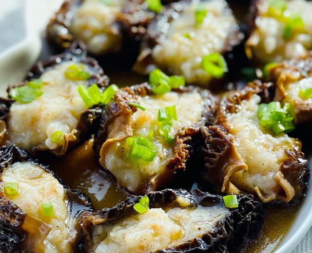 好吃到喊妈的美味，羊肚菌酿虾的做法