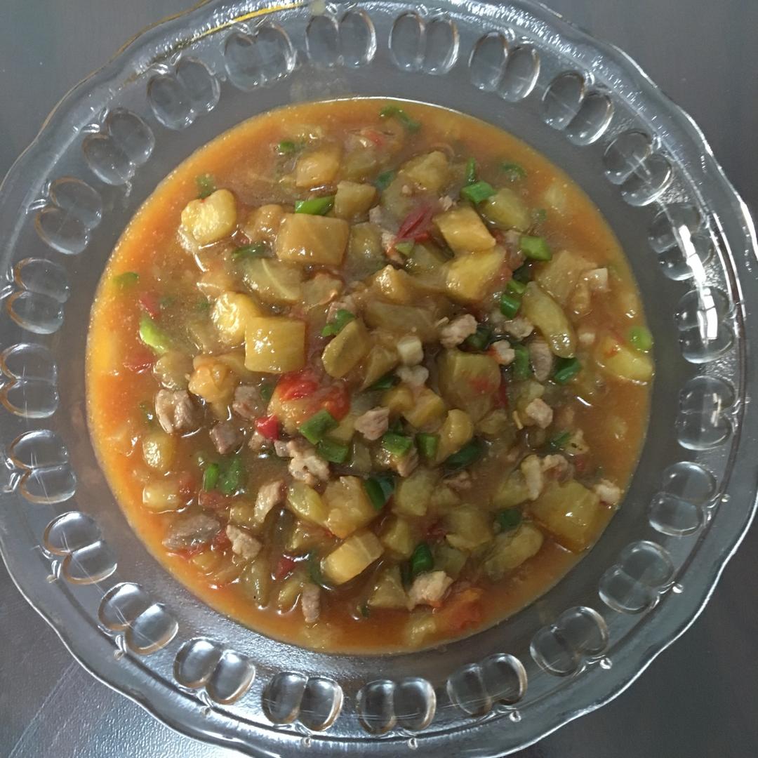 茄子肉丁打卤面