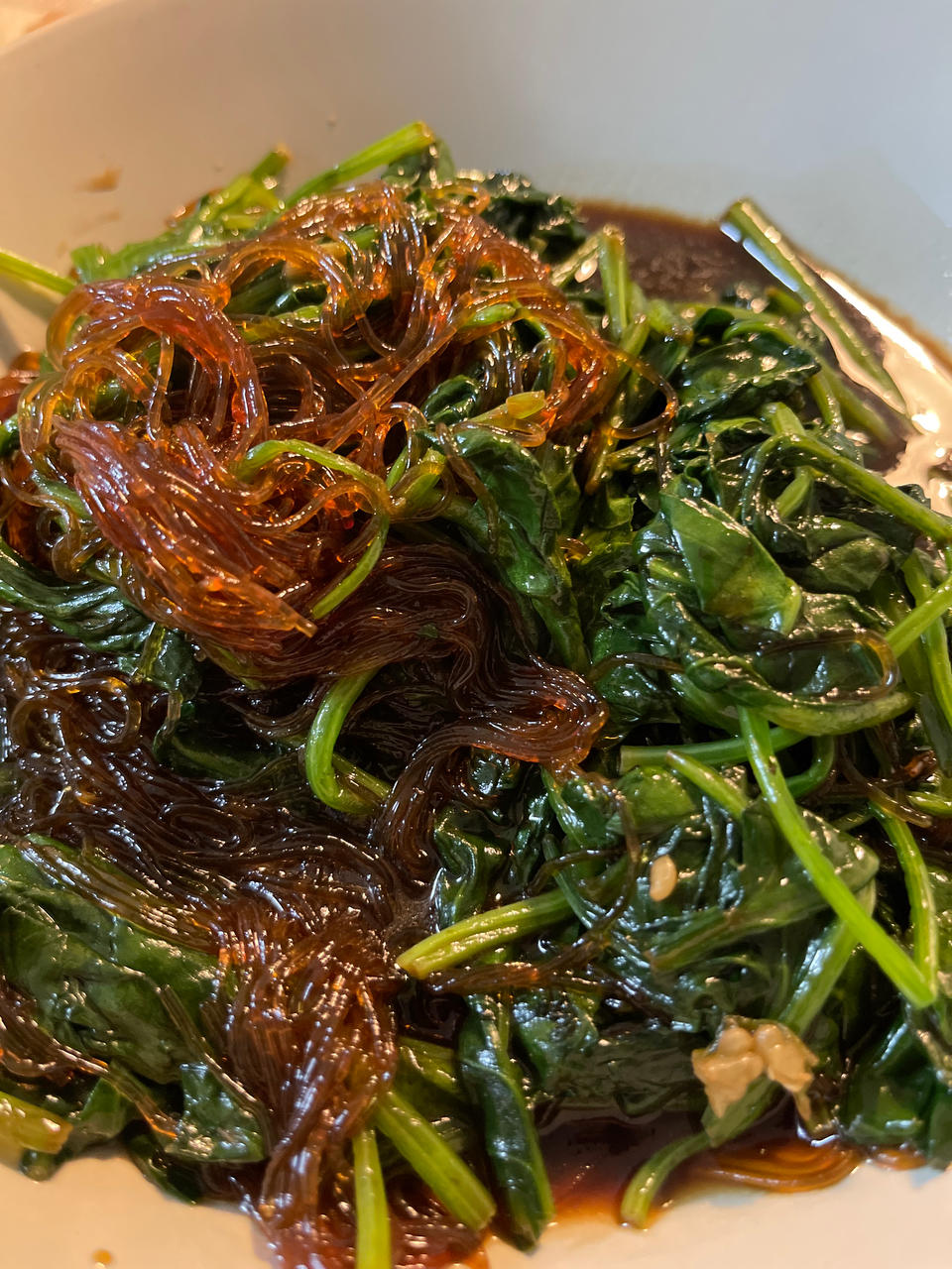 菠菜炒粉丝