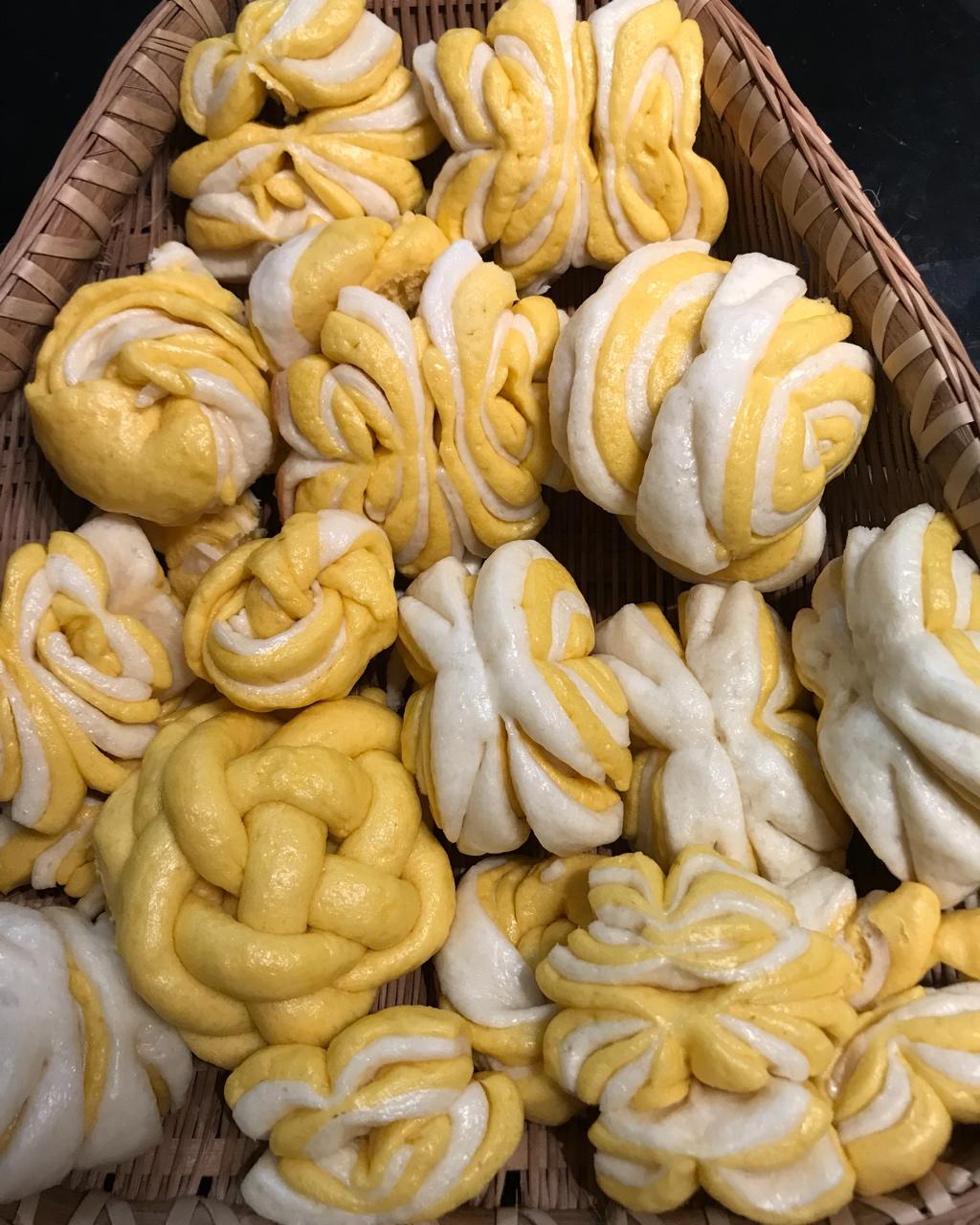 大鱼57做的南瓜双色花卷