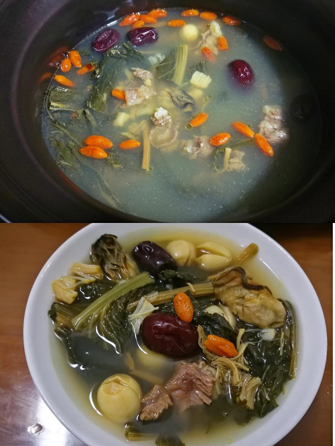 菜干蚝豉瑶柱牛腩汤的做法