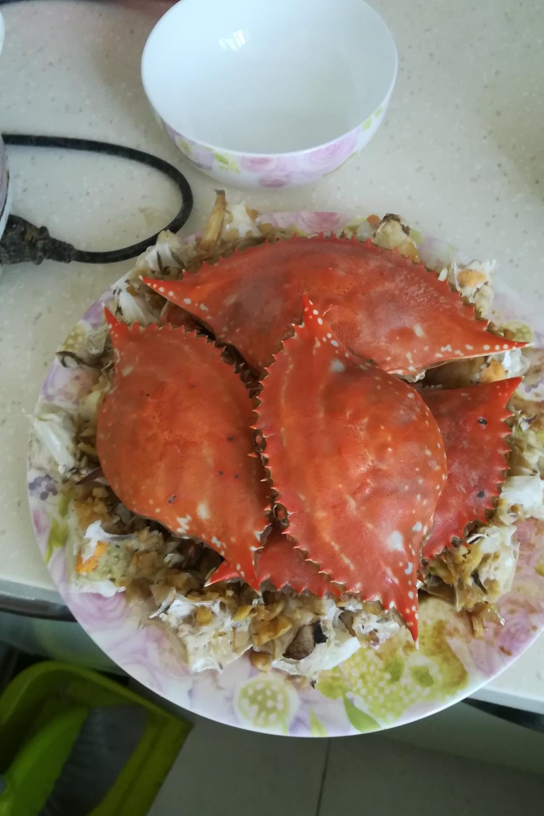 蒜蓉蒸梭子蟹