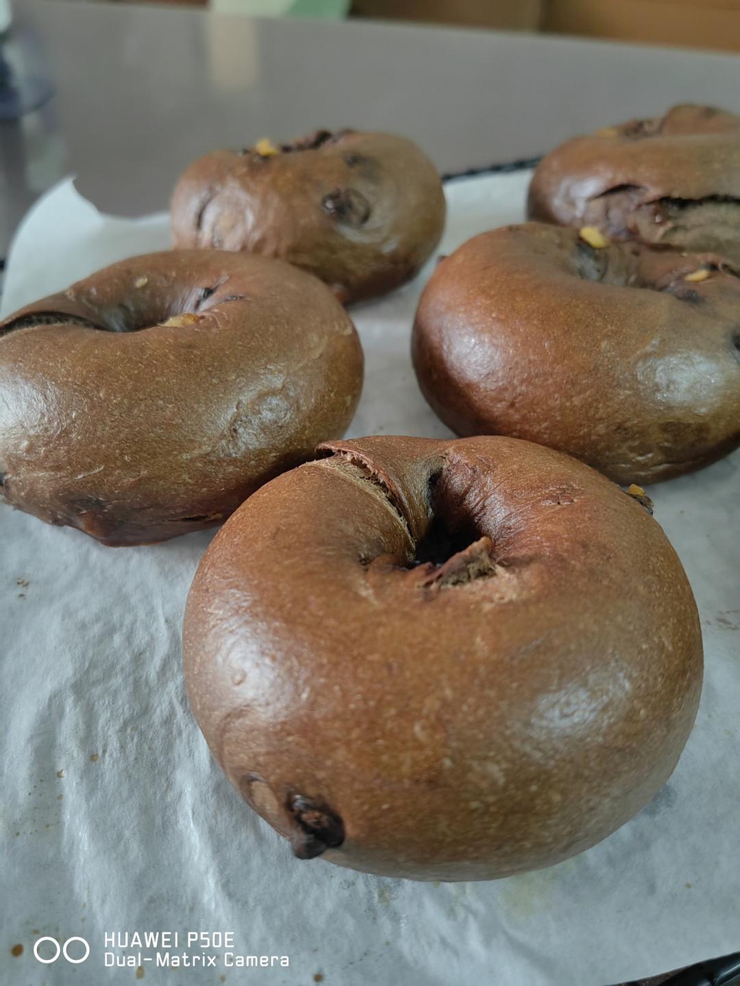 法芙娜巧克力流心/巧克力豆橙皮丁贝果