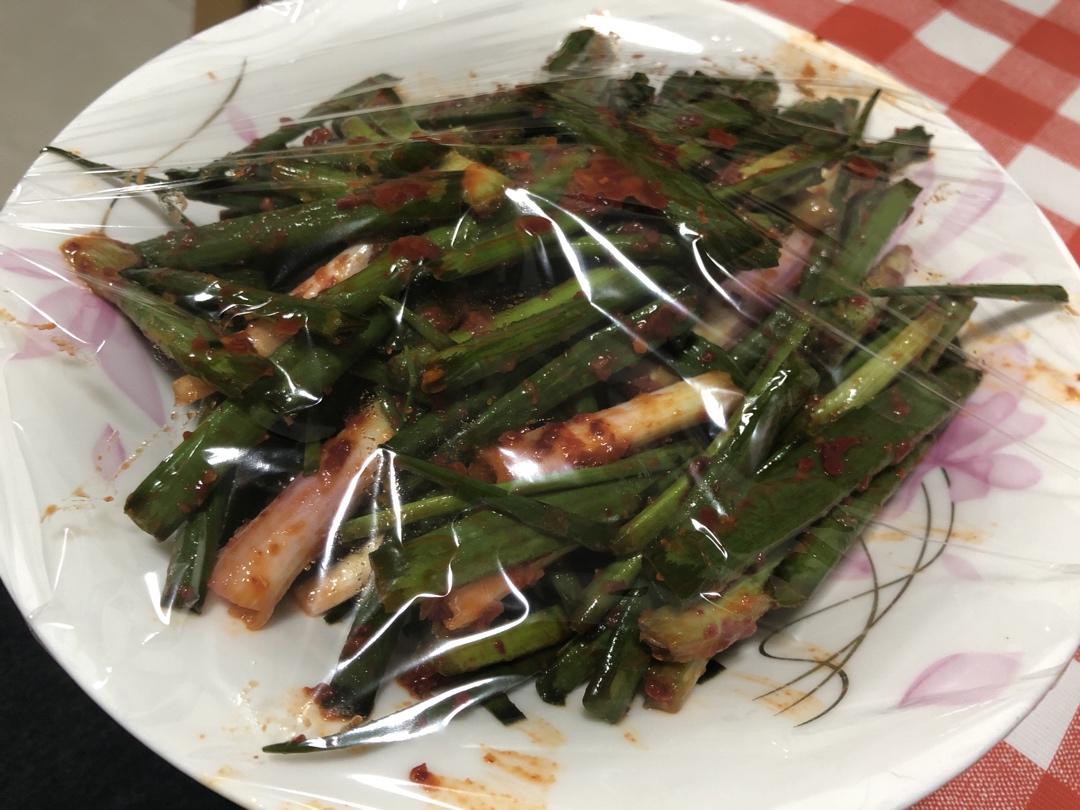 韩式下饭凉菜 葱kimchi（韭菜的做法也是同样的）
