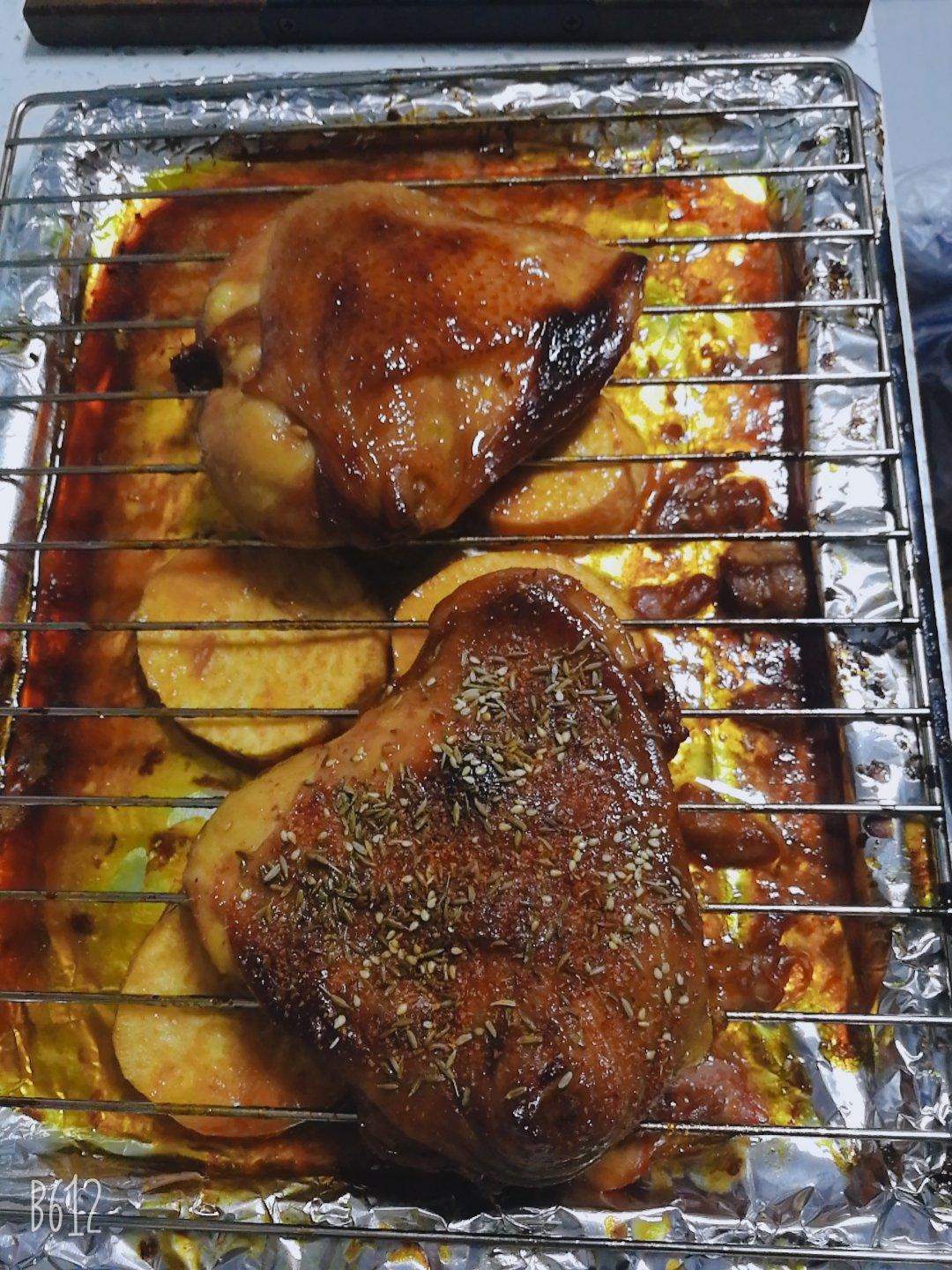 【北鼎烤箱食谱】无油喷香脆皮烤鸡腿儿【美味减脂餐】