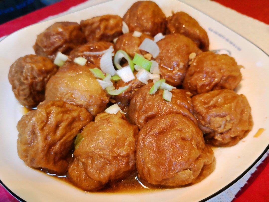 红烧油面筋塞肉