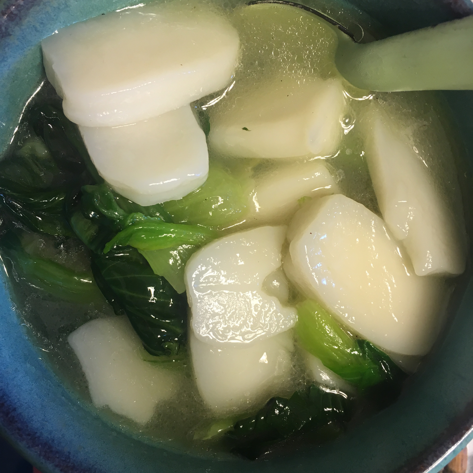 天天天蓝2000做的宁波青菜年糕汤