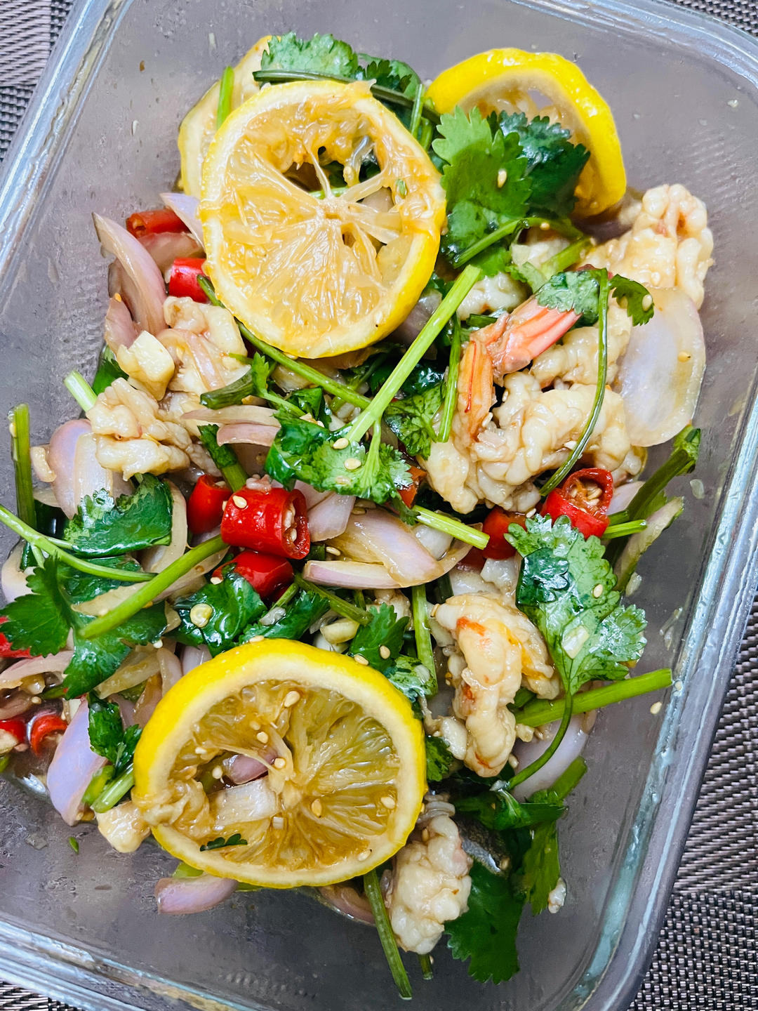 泰式酸辣柠檬虾 低脂开胃夏天必备