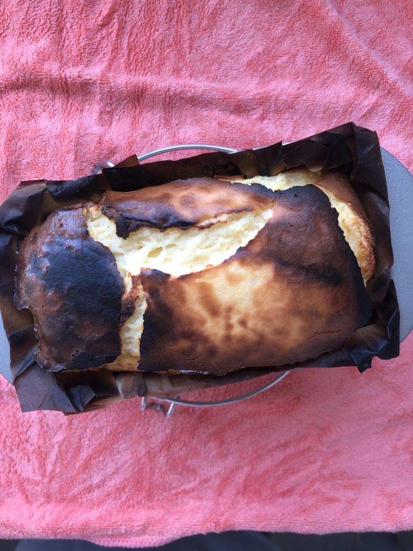 快手的网红basque cheesecake巴斯克焦芝士蛋糕