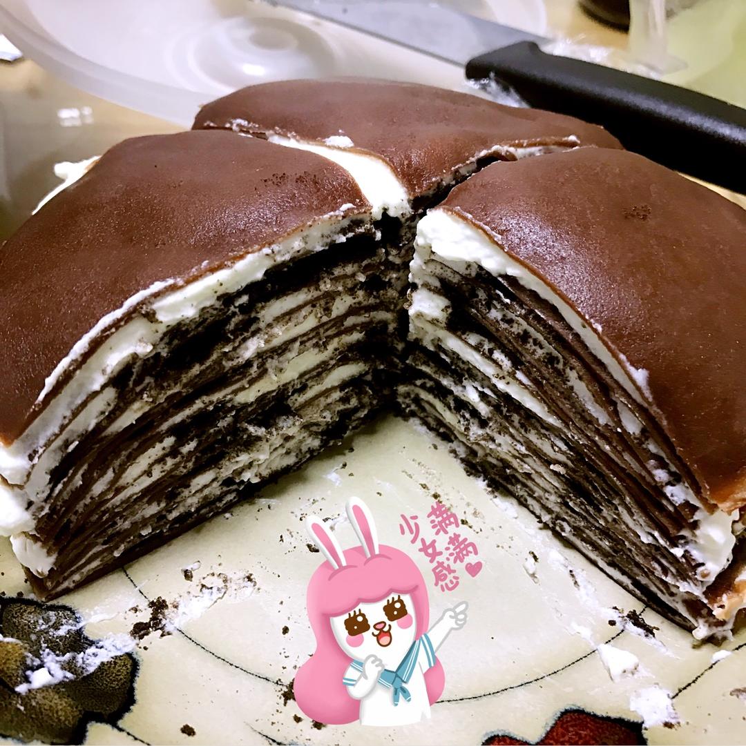 yellownxwq做的奥利奥双色千层蛋糕