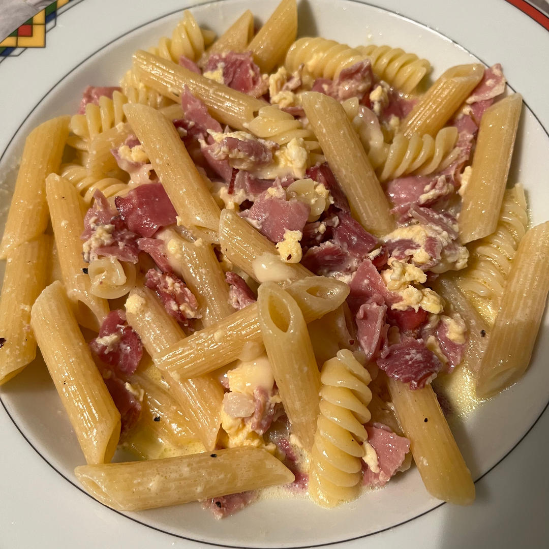 白蘑菇奶油培根意面