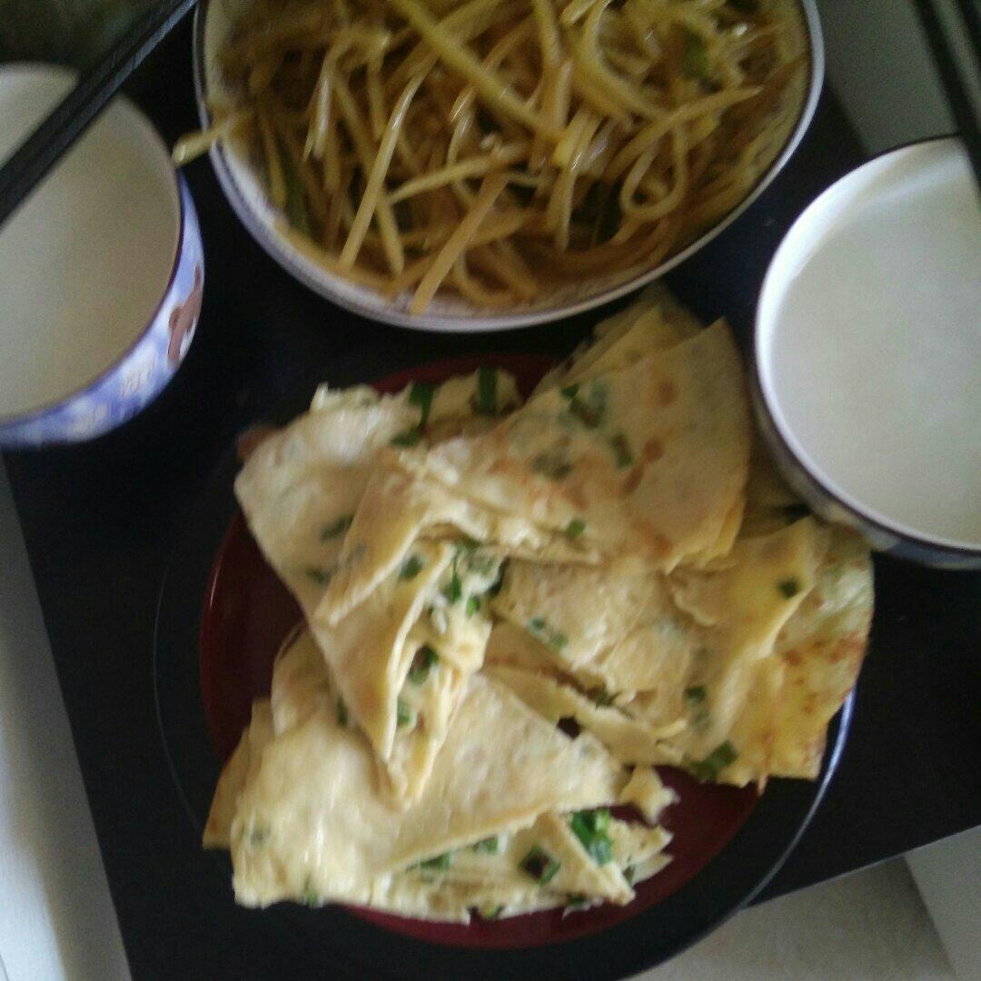 快手鸡蛋饼～～十分钟早餐！