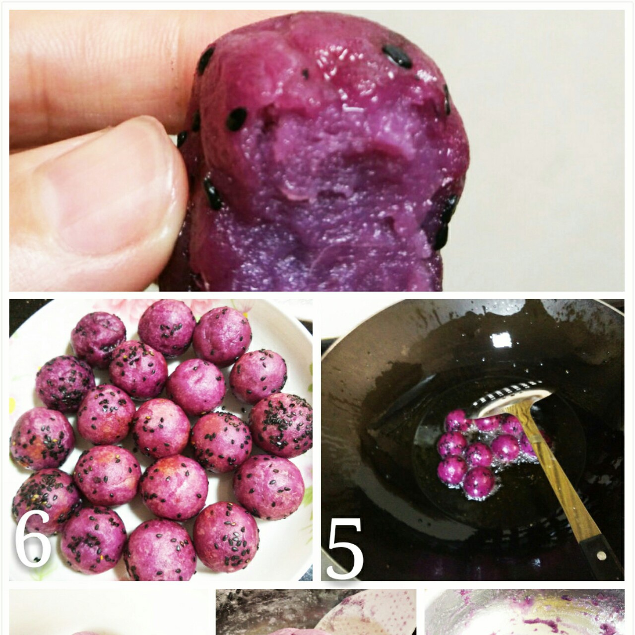 紫薯芝麻球