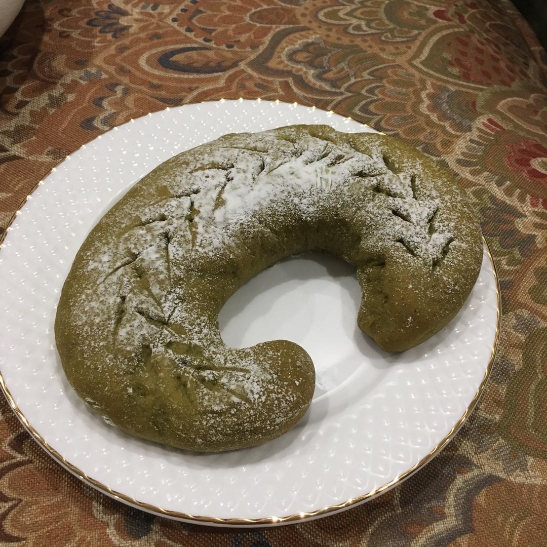 抹茶麻薯红豆软欧包