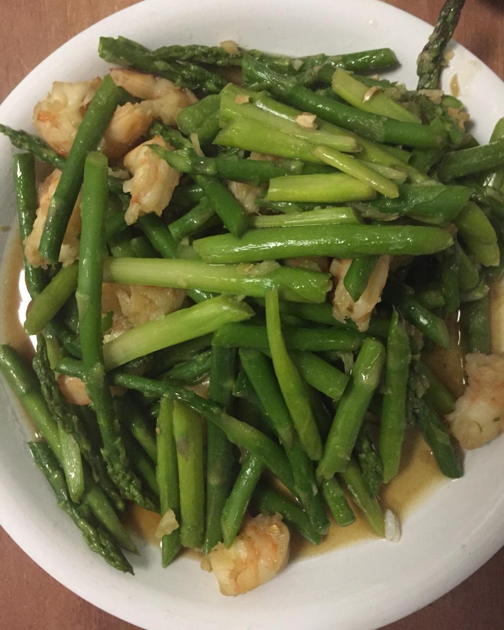 清炒芦笋虾仁