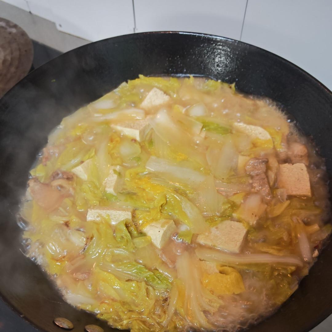 大白菜炖冻豆腐