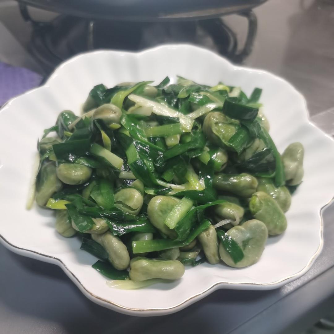 韭菜炒川豆