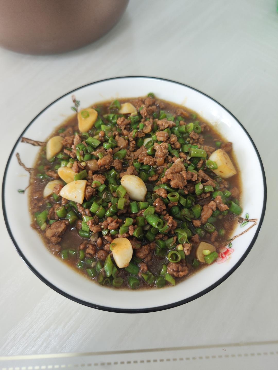 一道很费米饭的菜，肉沫豇豆