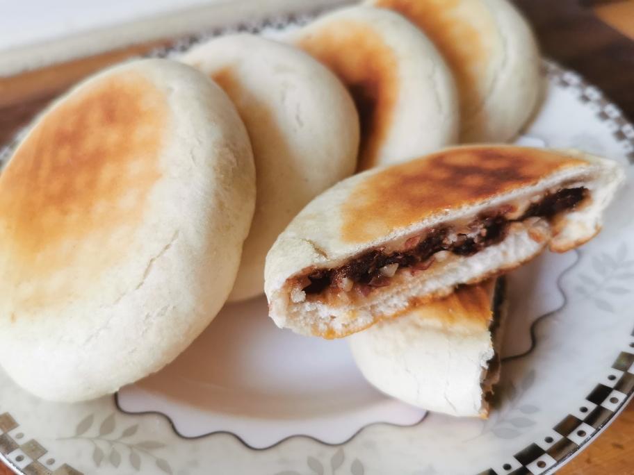 电饼铛烤的发面甜饼