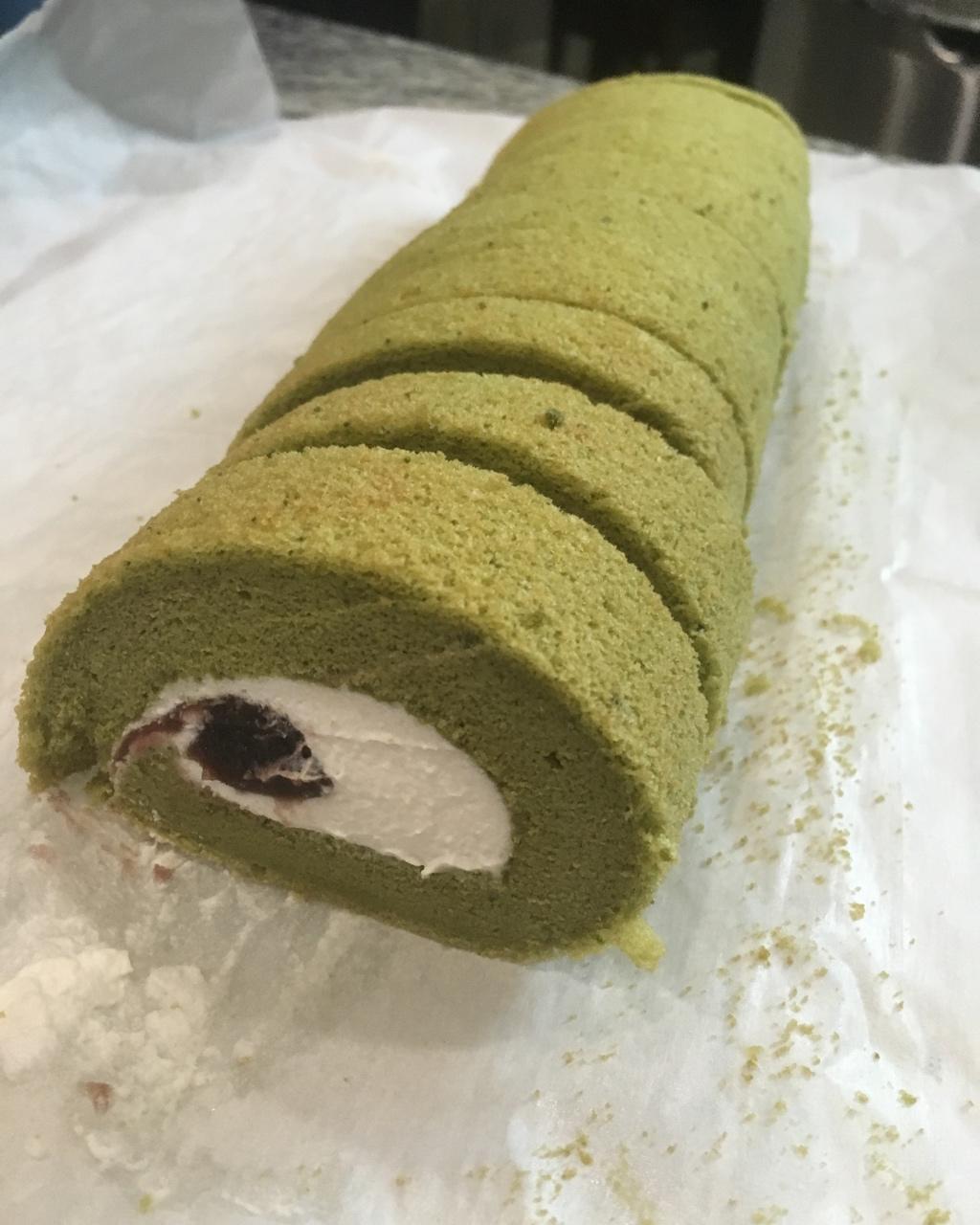 抹茶红豆蛋糕卷