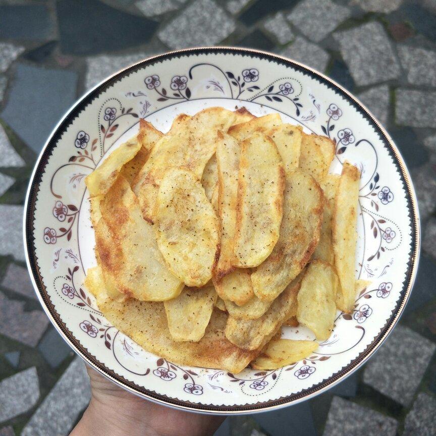 微波炉电饼铛平底锅烘焙土豆片，超脆的薯片！