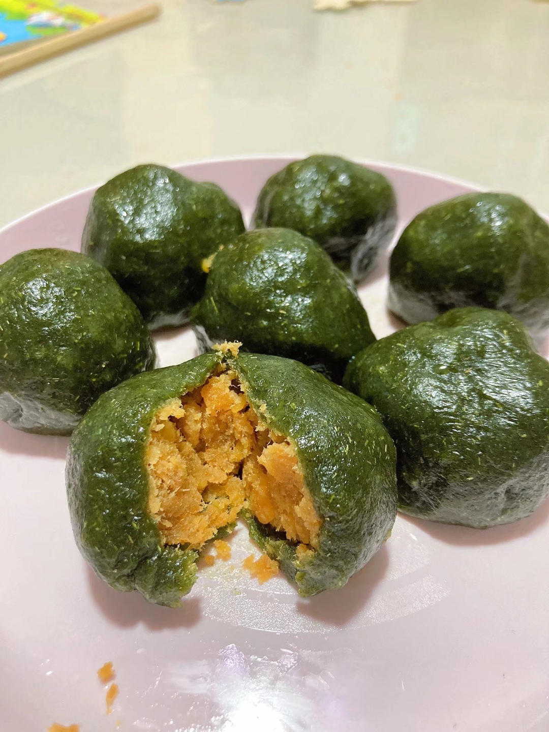 《Tinrry+》咸蛋黄肉松青团+红豆沙青团