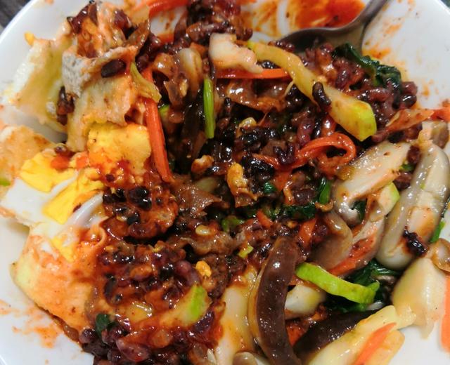 韩式拌饭（紫糯米黑米糙米杂粮饭）的做法