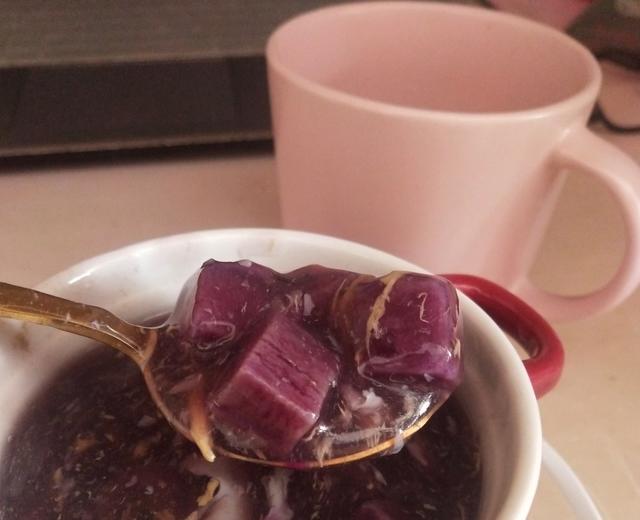 快手甜品--紫薯薯粉糖水的做法