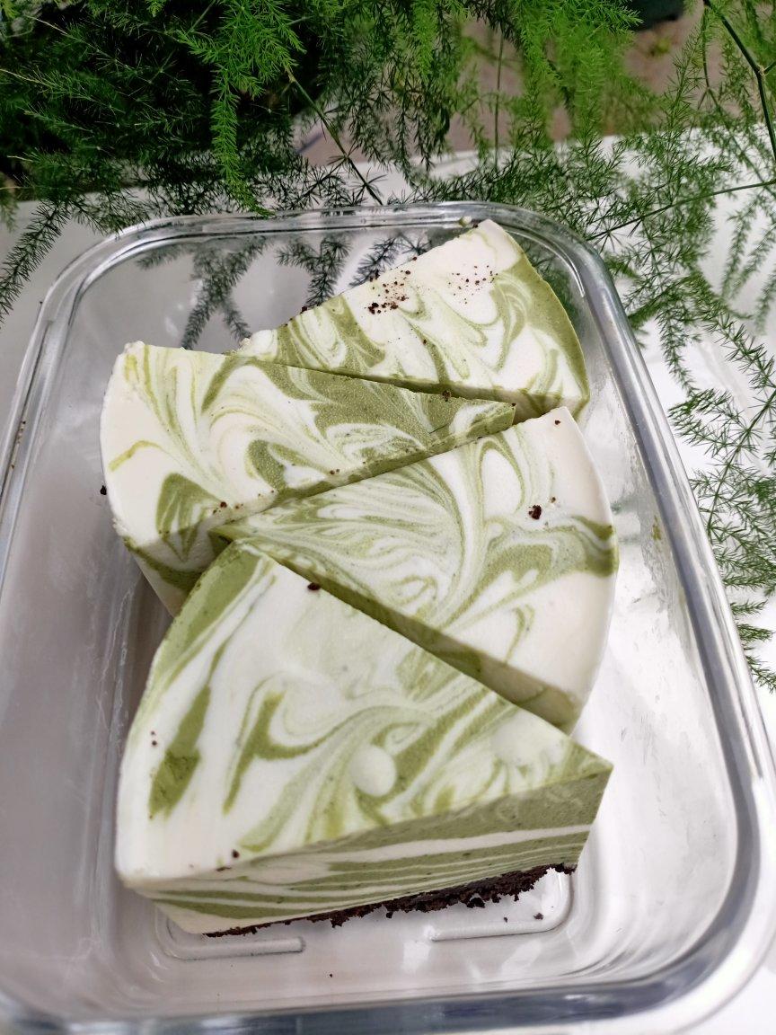 无需烤箱❗️零失败❗️抹茶大理石慕斯❗️入口即化