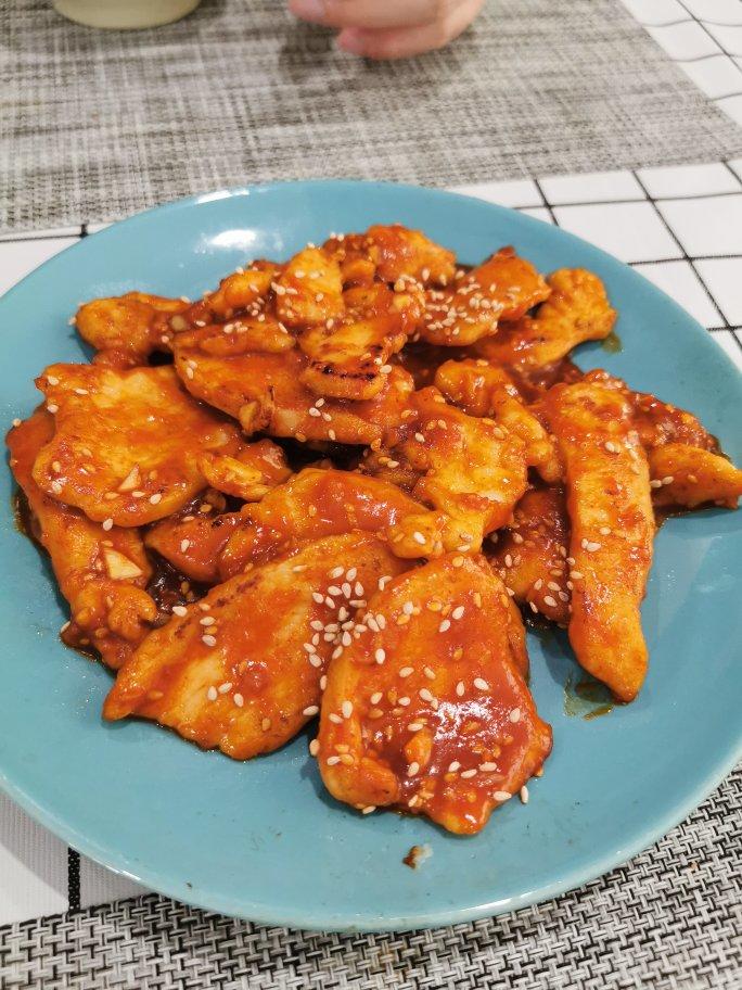 韩式照烧鸡胸肉（头一回吃到这么柔软多汁的鸡胸肉！）