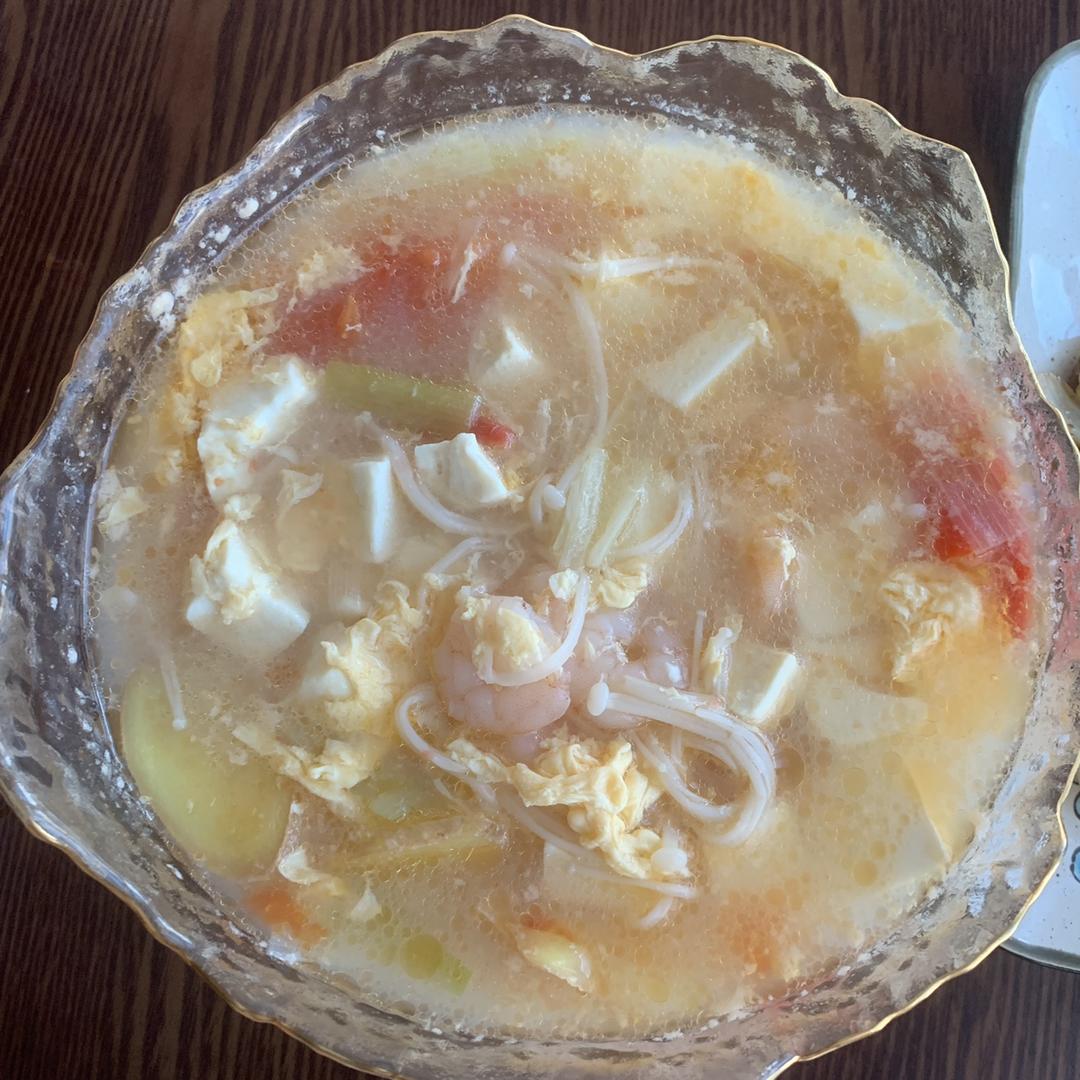 青豆虾仁豆腐羹